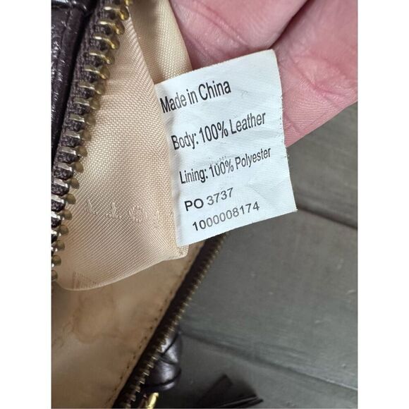 Elliott Lucca Brown Sheen 100% Leather Tote Shoulder Bag - Picture 11 of 16